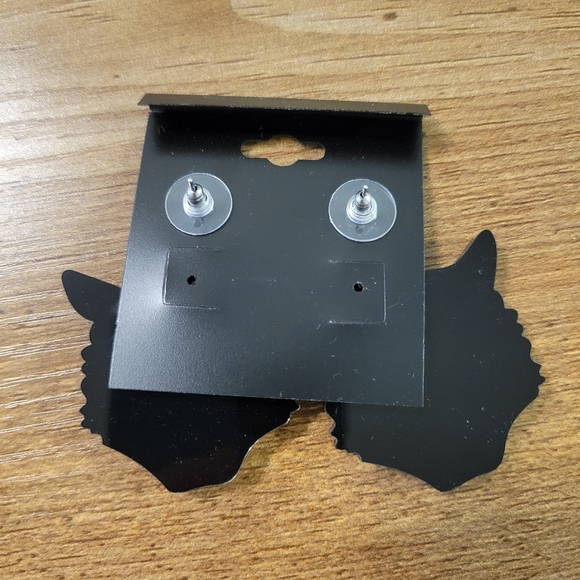 Black Cat Retro Halloween Earrings NEW - Picture 2 of 2